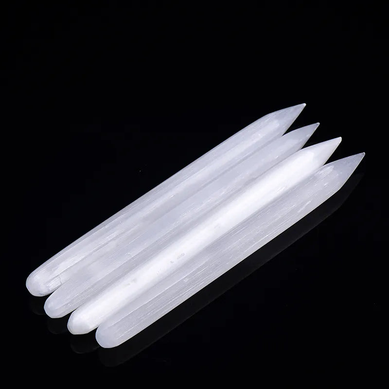 1PC Natural Gypsum Selenite Plaster Handmake Pillar Shape Crystal