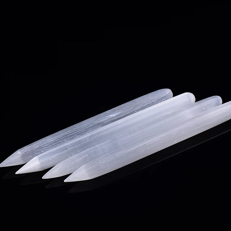 1PC Natural Gypsum Selenite Plaster Handmake Pillar Shape Crystal