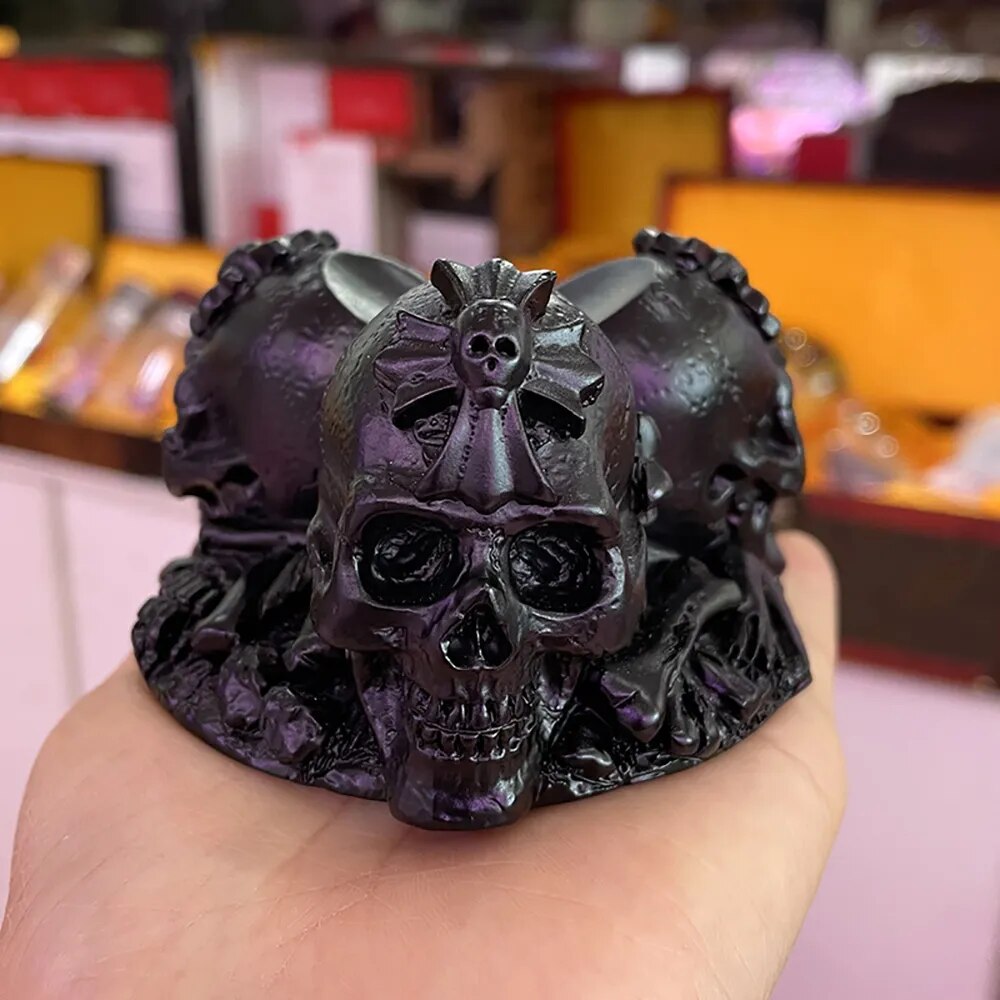 Carved Skull Stand for Crystal Ball Base Holder for 50-100mm Sphere