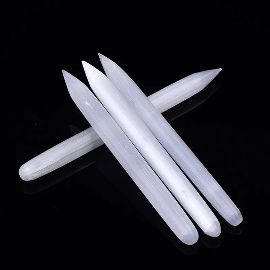 1PC Natural Gypsum Selenite Plaster Handmake Pillar Shape Crystal