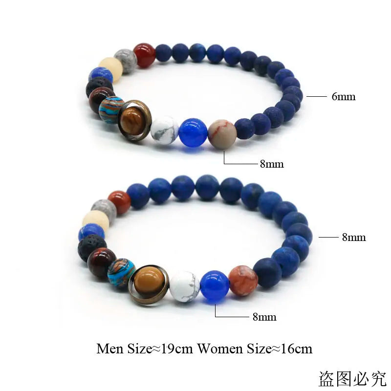 Solar System Bracelet Natural Stone Eight Planets Bracelet