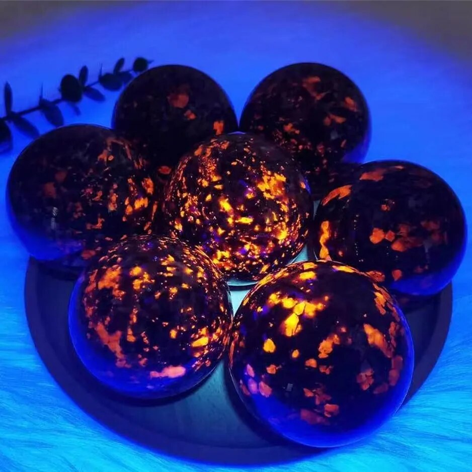 Crystal Ball Yooperlite Wicca Crystals and Flame Stones