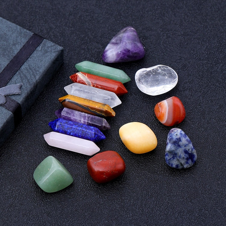 14pcs Pointed Quartz Crystal Healing Stones Sets