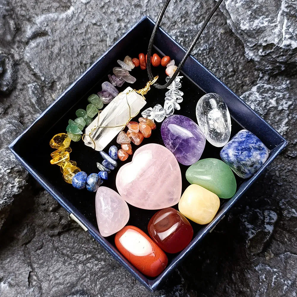 11pcs/Set with Gift Box Natural Healing Crystal Stone