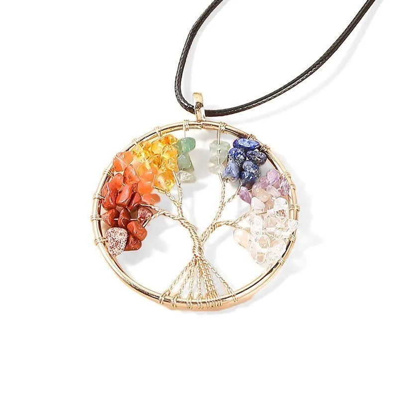 7 Chakras Tree Of Life Pendant Necklace