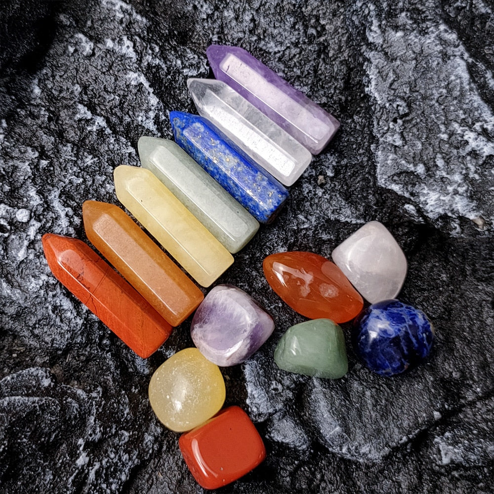 14pcs Pointed Quartz Crystal Healing Stones Sets