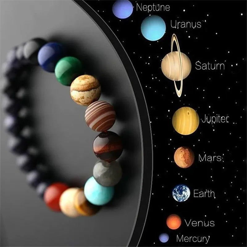 Natural Stone Eight Planet Galaxy Seven Chakra Bracelet