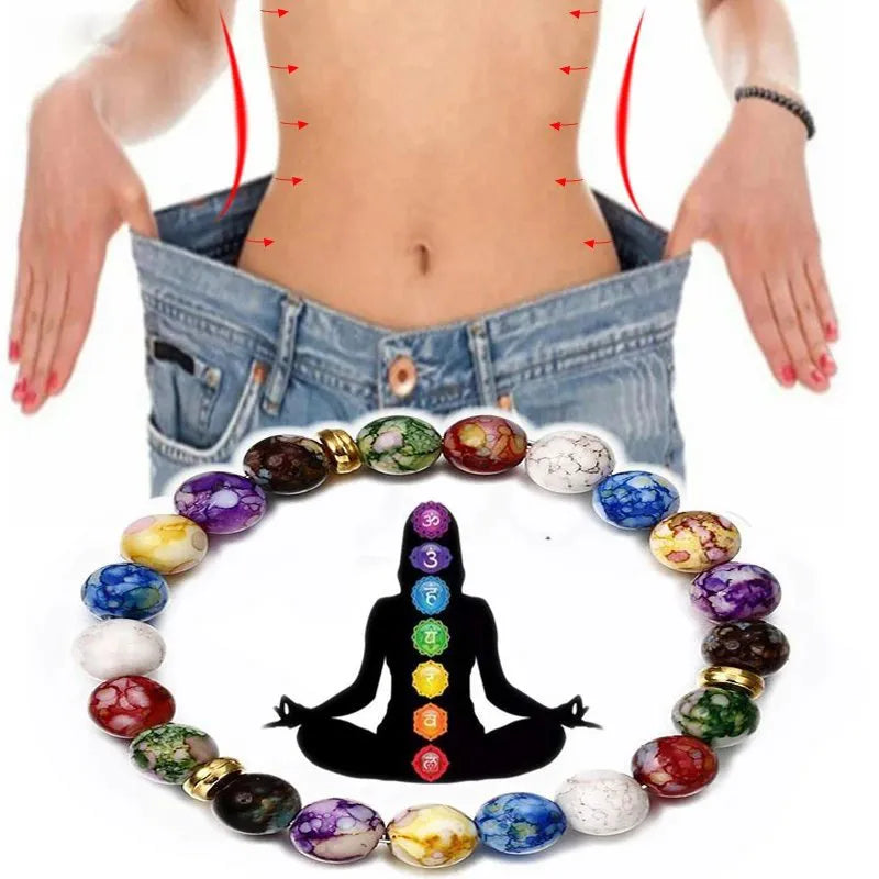 7 Chakra Reiki Healing Stone Bracelet Volcanic Stone