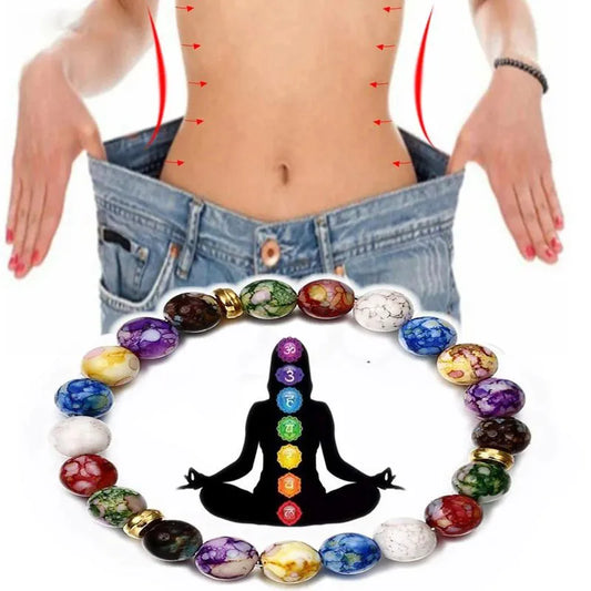 7 Chakra Reiki Healing Stone Bracelet Volcanic Stone