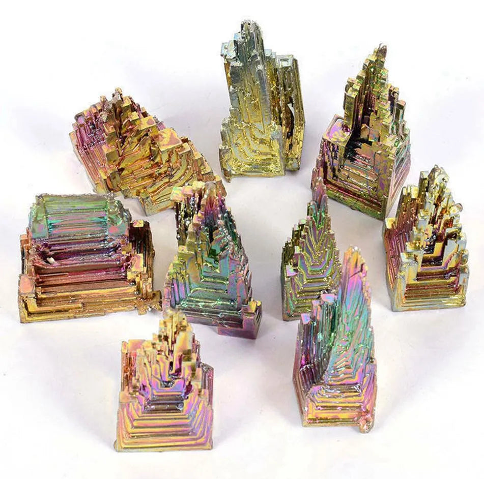 Natural Bismuth Tower Metal Mineral Pyramid Stones