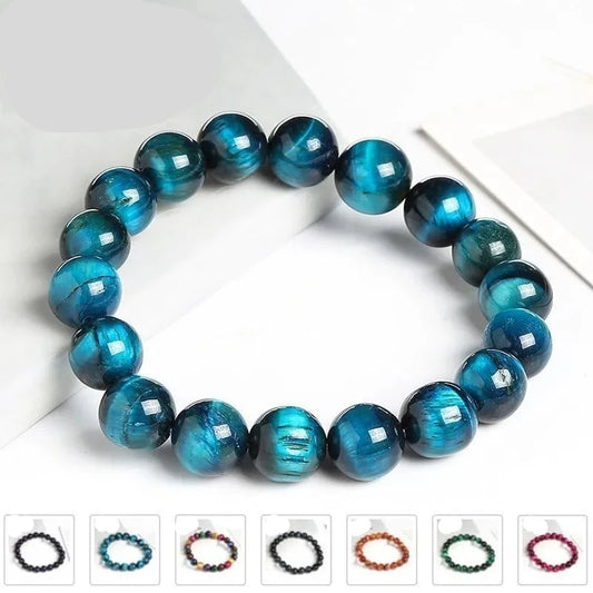 Blue Tiger Eye Buddha Bracelets Natural Stone