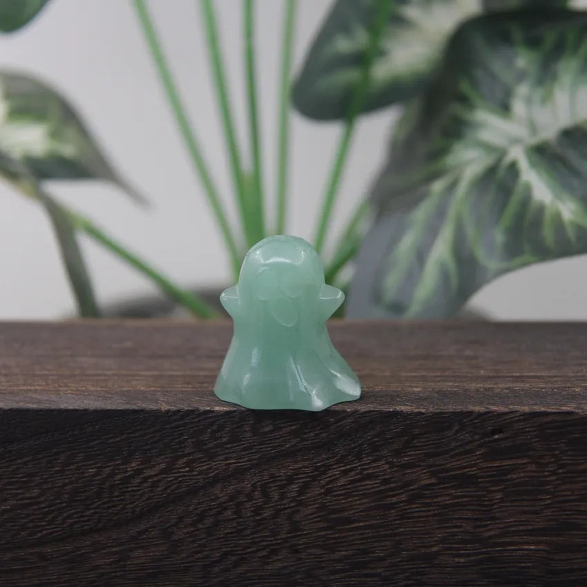 1.2" Mini Crystal Ghost Figurine, Hand Carved Healing Quartz Gemstone