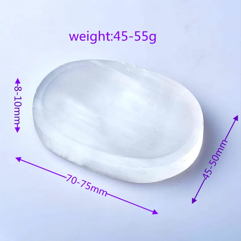 1PC Natural Selenite Bowl Plate