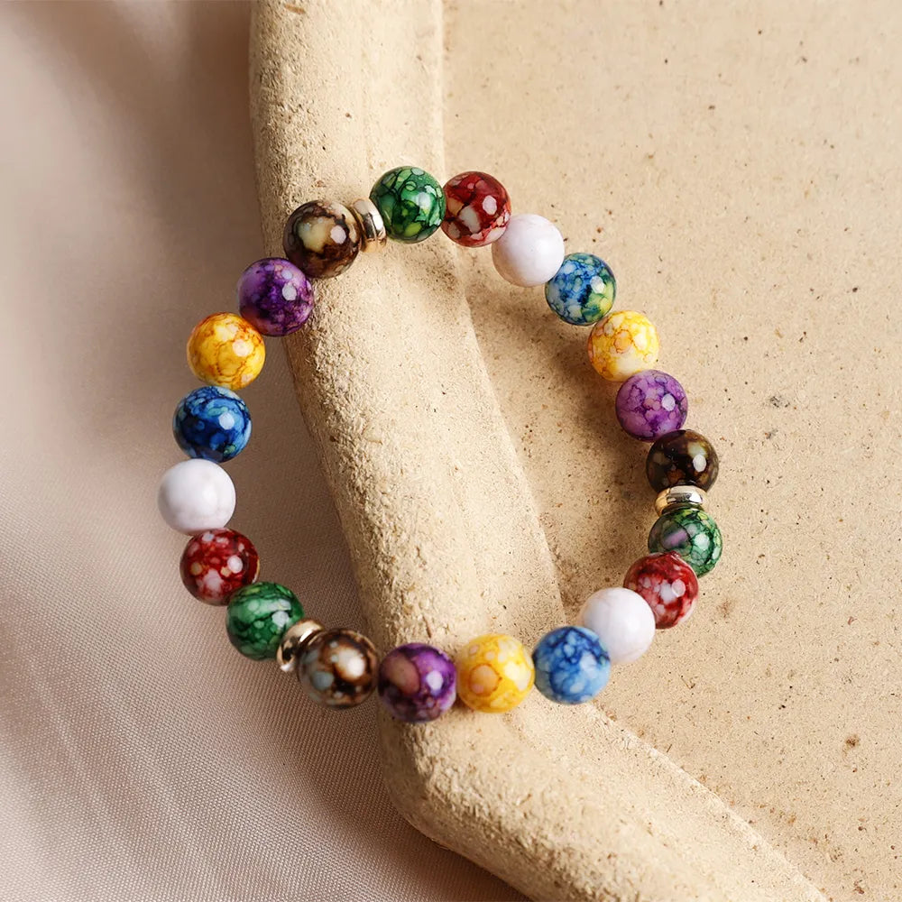 7 Chakra Reiki Healing Stone Bracelet Volcanic Stone