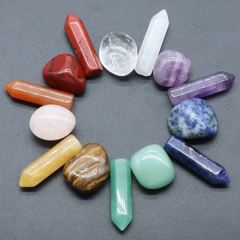 14pcs Pointed Quartz Crystal Healing Stones Sets