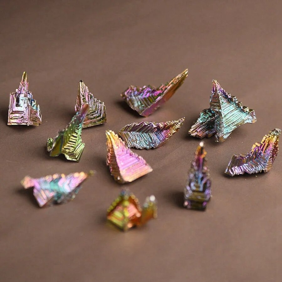 Natural Bismuth Tower Metal Mineral Pyramid Stones