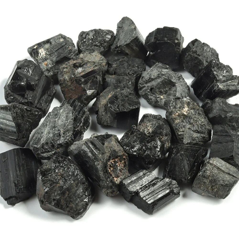 10-1000g Natural Black Tourmaline Gravel Raw Gemstone Mineral