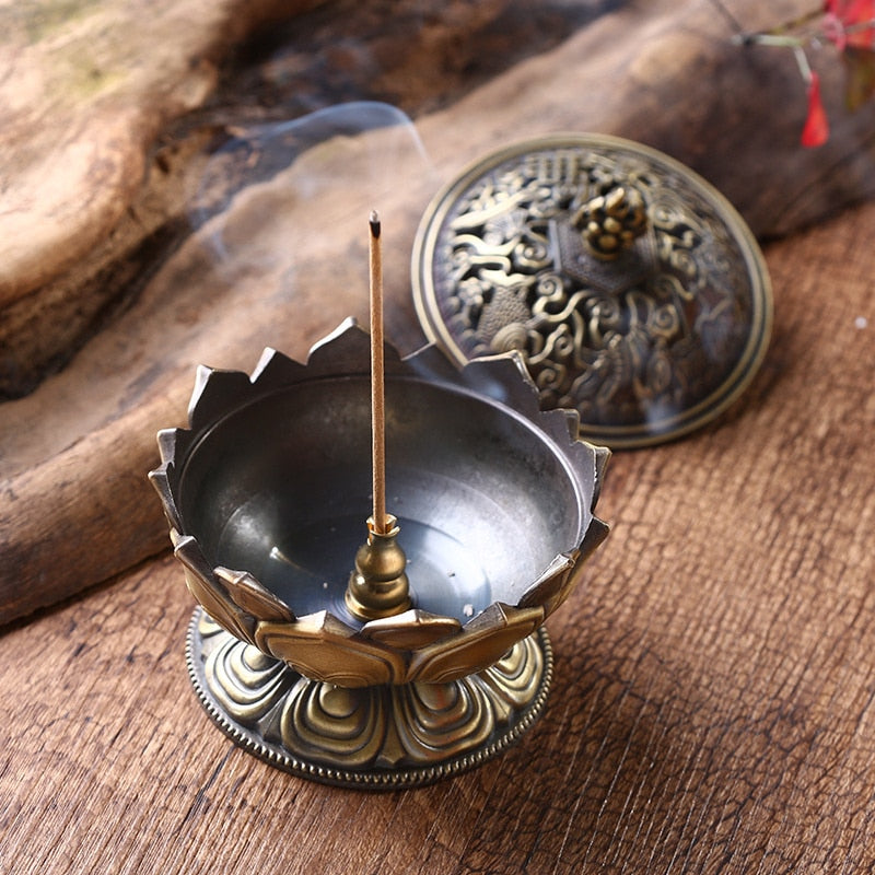 Lotus Flower Incense Burner Buddhism Buddha Holder