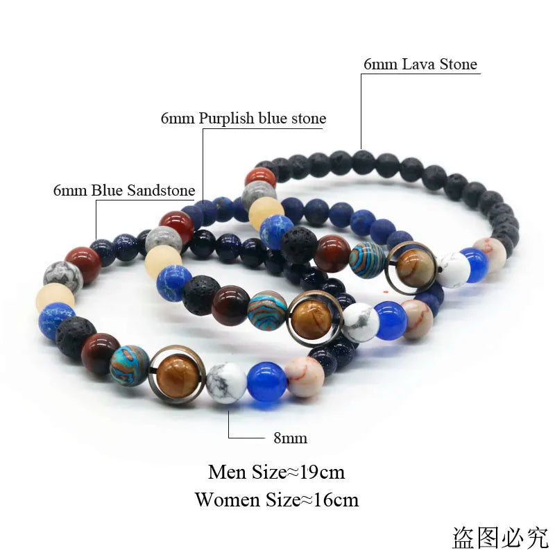 Solar System Bracelet Natural Stone Eight Planets Bracelet