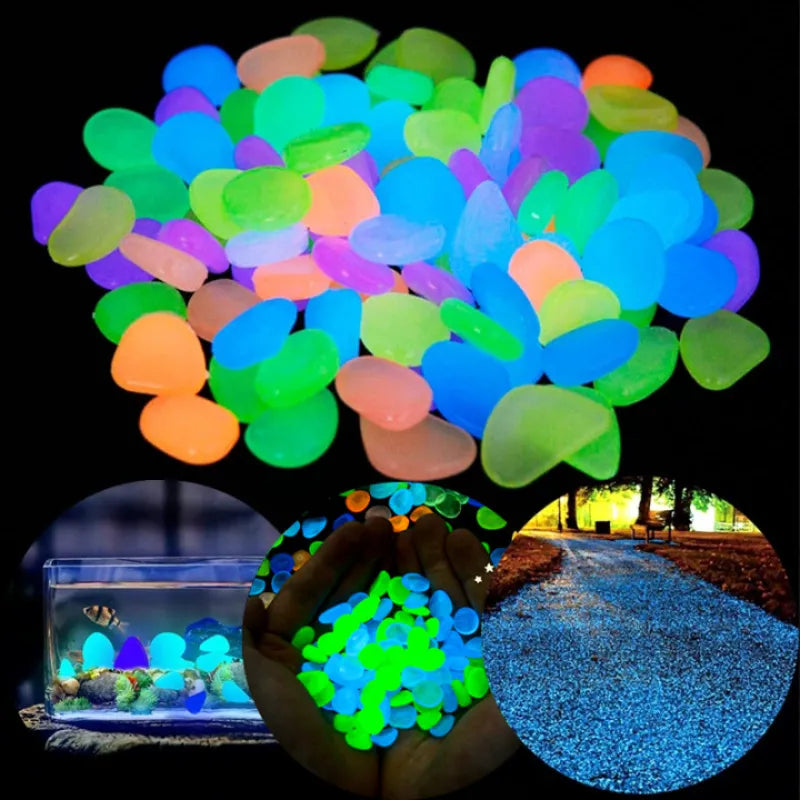 50/100Pcs Glow in the Dark Pebbles