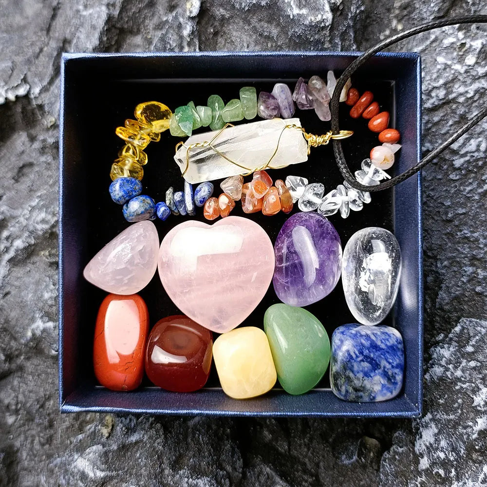 11pcs/Set with Gift Box Natural Healing Crystal Stone