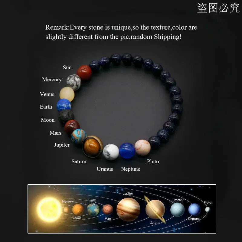 Solar System Bracelet Natural Stone Eight Planets Bracelet