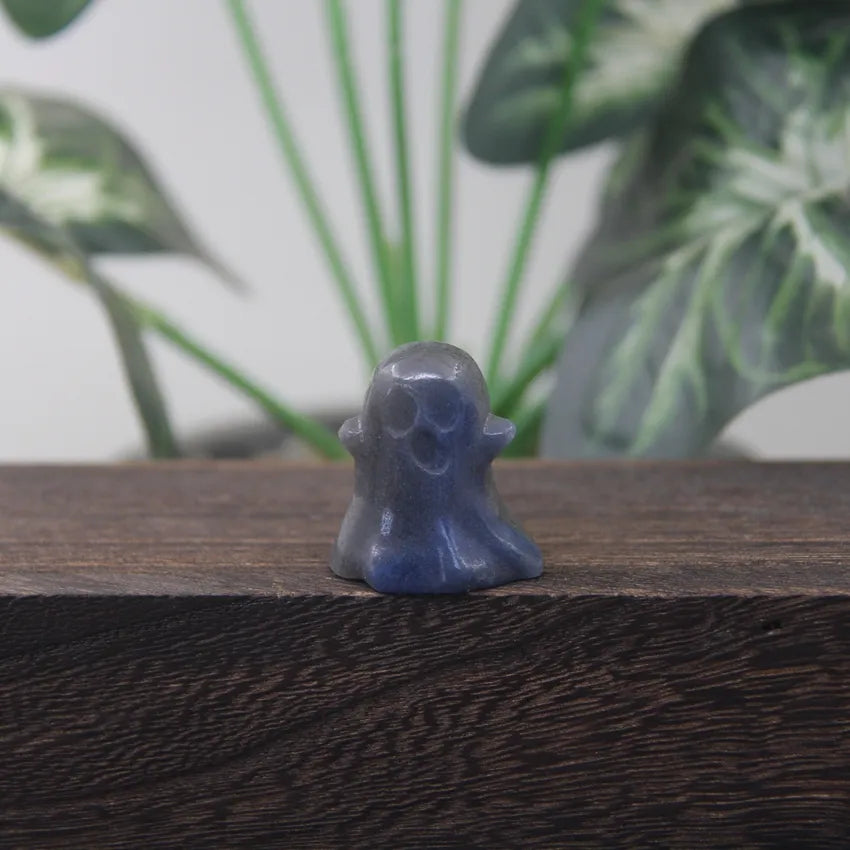 1.2" Mini Crystal Ghost Figurine, Hand Carved Healing Quartz Gemstone