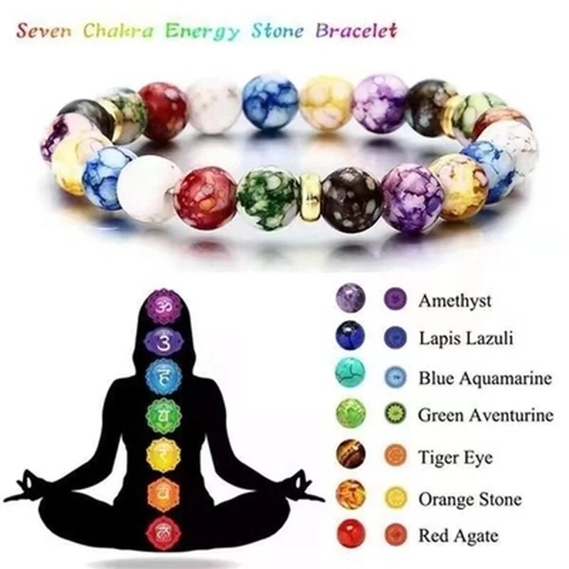 7 Chakras Reiki Healing Stone Bracelet