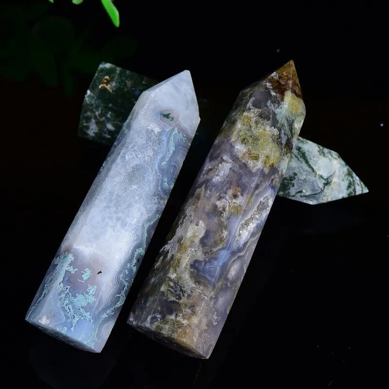 Natural Aquatic Agate Tower Healing Crystal Natural Crystal