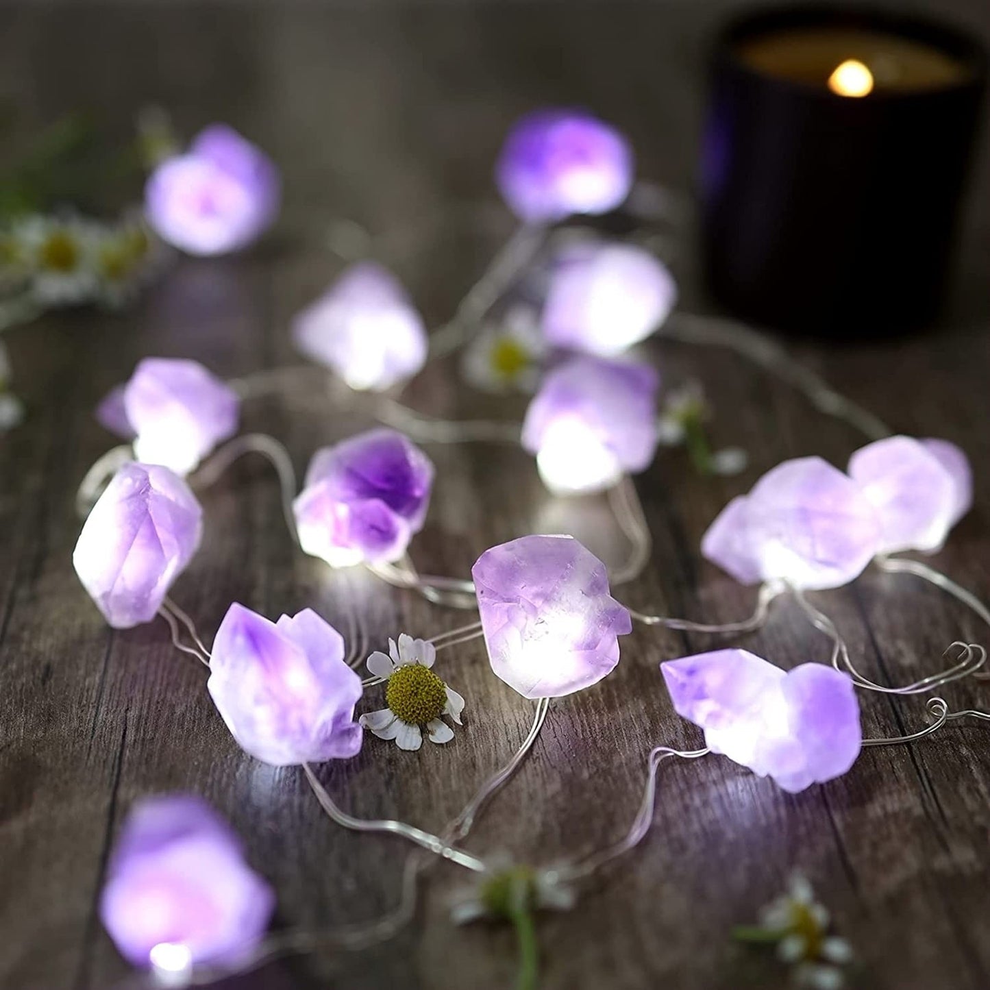 Natural Amethyst Decorative Lights Stones